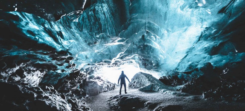 Crystal Blue Ice Cave by Super Jeep from Jökulsárlón