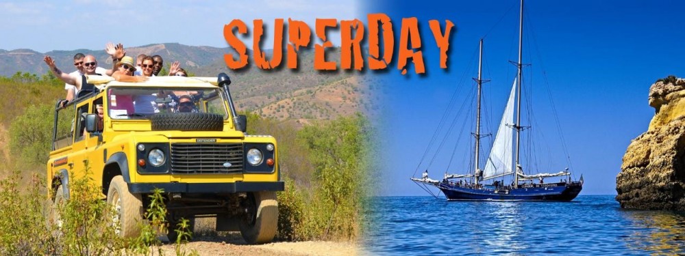 Albufeira Superday Jeep Tour + Boat Cruise