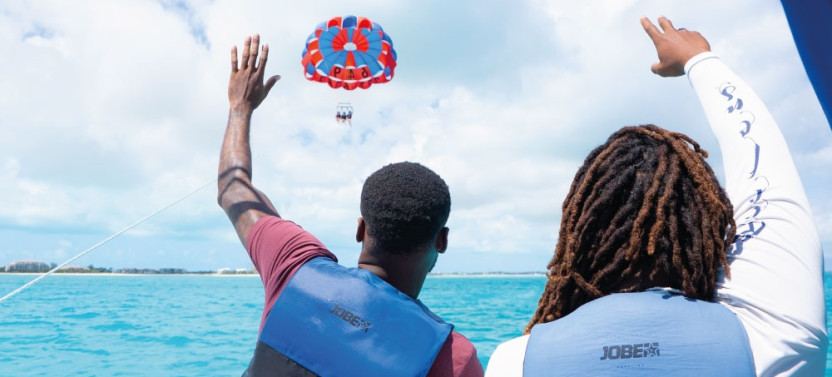 Private Parasailing over Providenciales Reef in Grace Bay