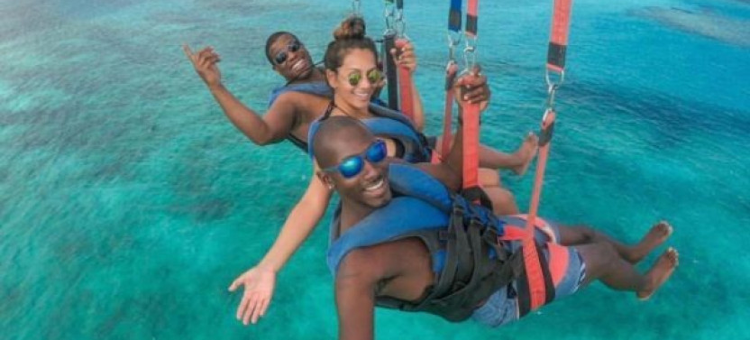 Private Parasailing over Providenciales Reef in Grace Bay