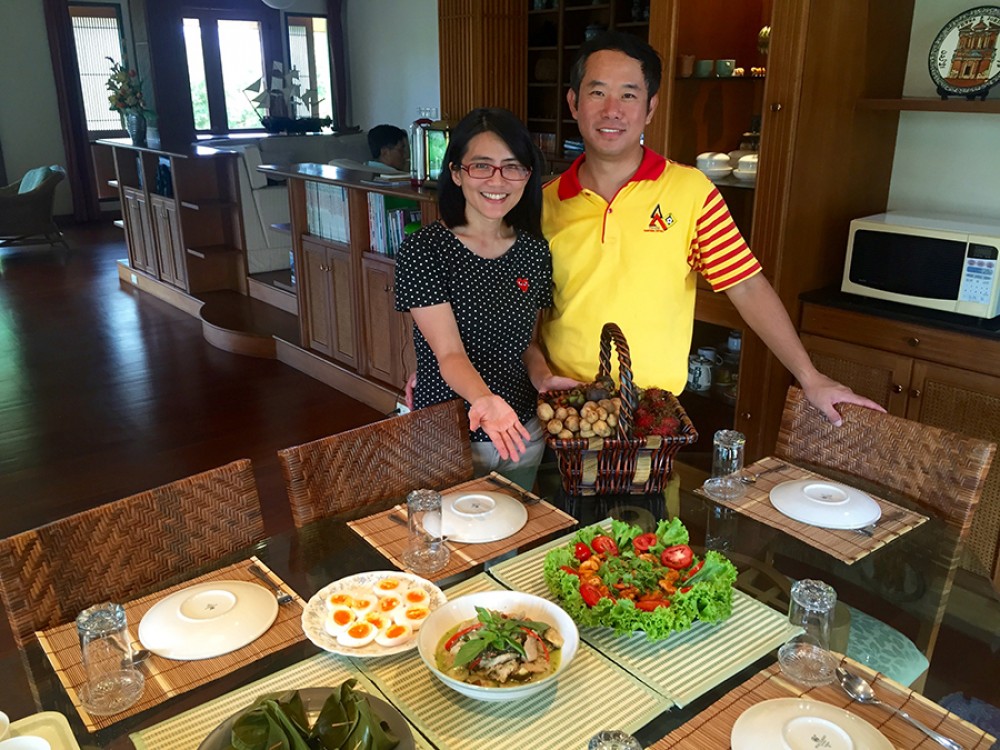 Traditional Thai Cooking In A Garden Home In Samut Sakhorn