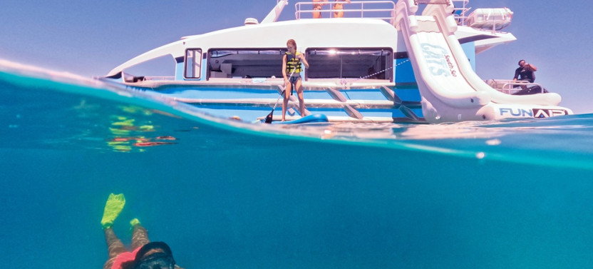 Afternoon Reef Snorkeling & Giant Inflatable Slide Tour in Fiji
