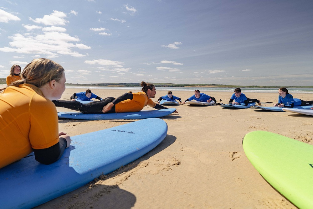 Group Surf Lesson on the North Coast of Scotland