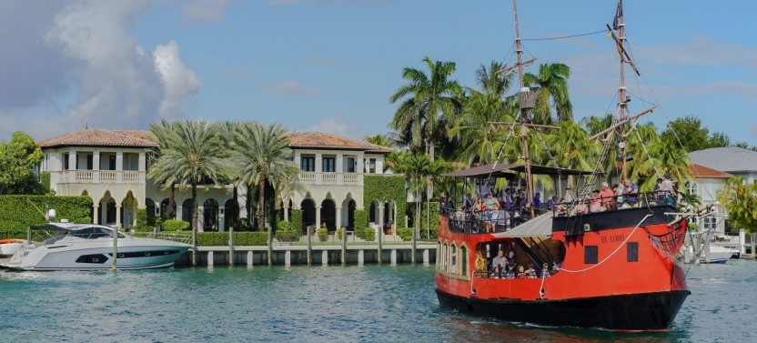 The Only Pirate Ship in Miami: Skyline & Millionaire's Homes Tour