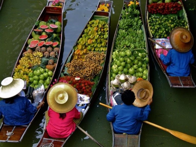 Damnoen Saduak Floating Market, Crocodile Farm, Elephant Show