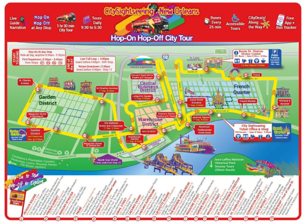 City Sightseeing Hop On Hop Off Bus Tour New Orleans