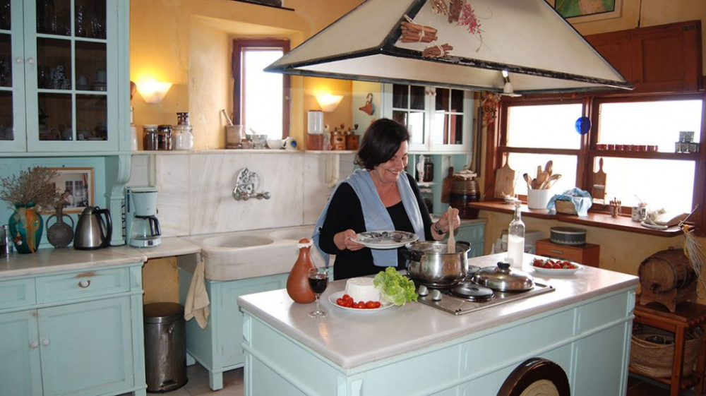 Greek Home Cooking Class at a Seaside Villa in Crete with Mary