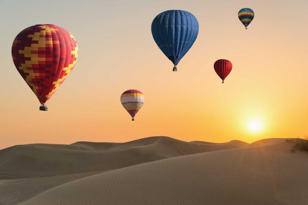 Hot Balloon Flight Over The Arabian Peninsula