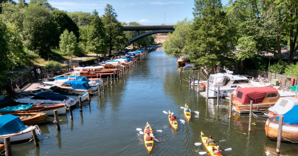 Stockholm City Evening Kayak Tour with Swedish Midsummer Meal