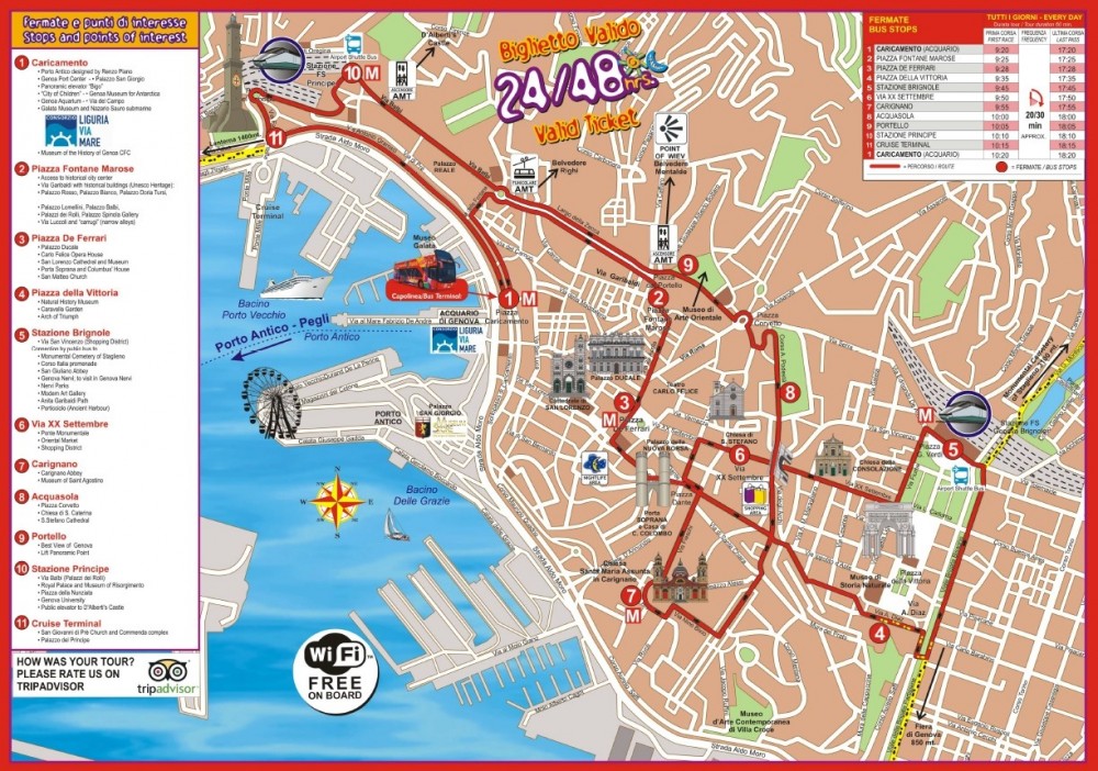 genoa italy tourist map