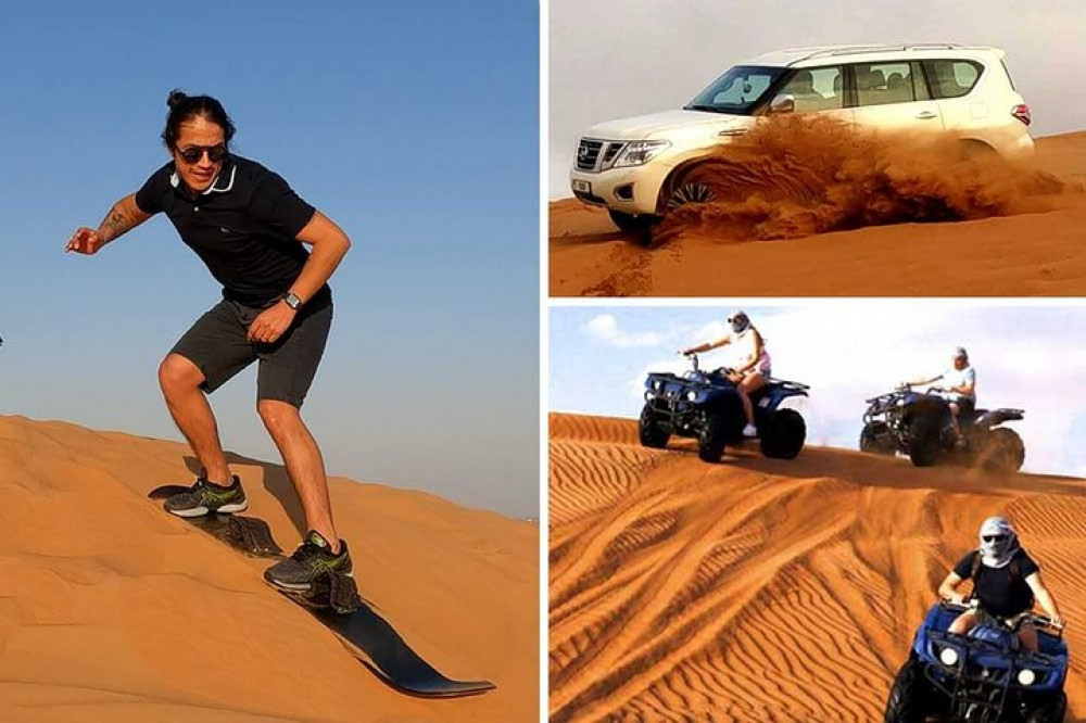 4in1Combo: 4x4 Desert Safari, Quad Bike, Sand Boarding, Desert Camp Dinner