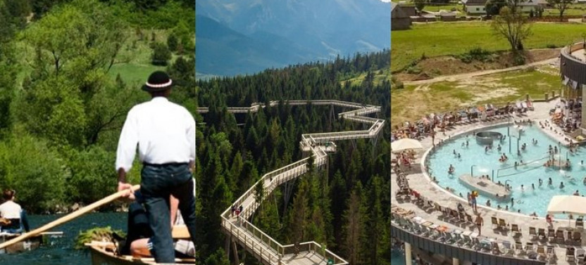From Krakow: Dunajec Rafting, Treetop Walk & Thermal Baths
