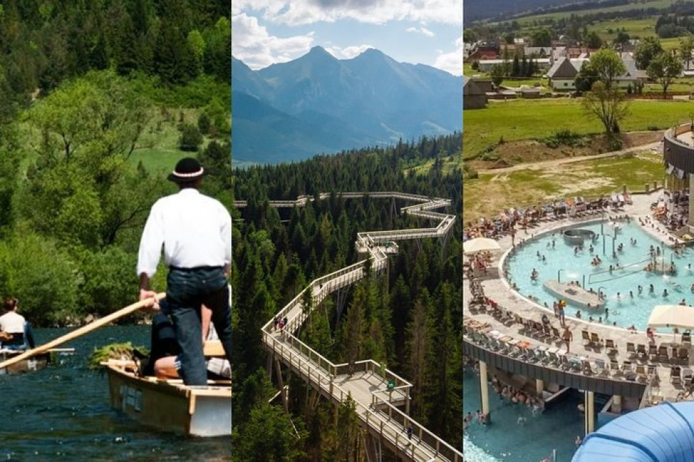 From Krakow: Dunajec Rafting, Treetop Walk & Thermal Baths