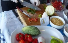 Santorini Flavours: Farm Visit + Local Cooking Experience Private