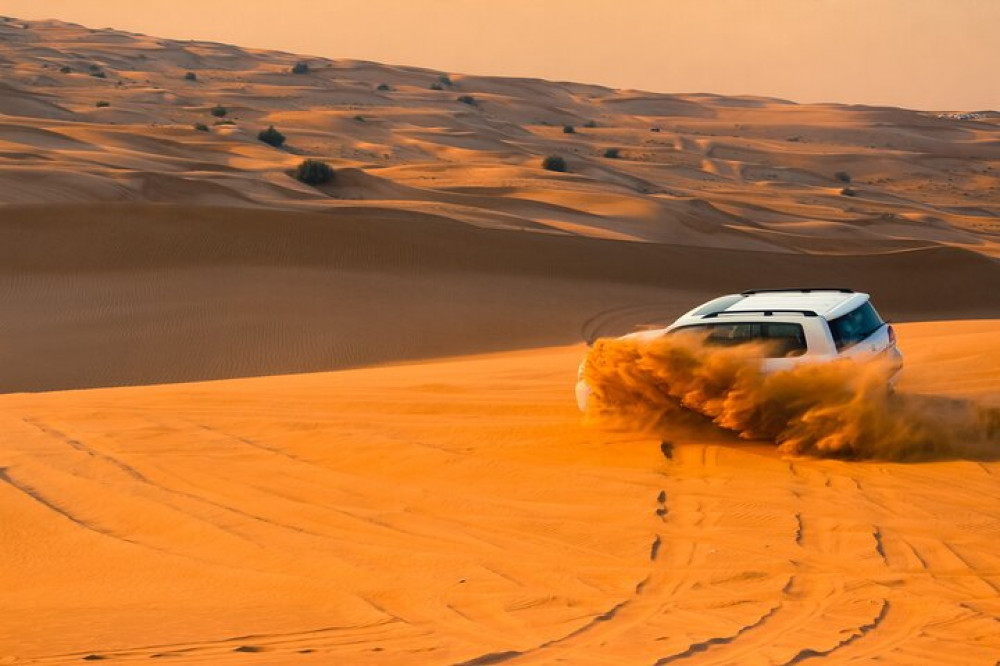 Full-Day Desert Safari with Buffet Dinner and Inland Sea Visit