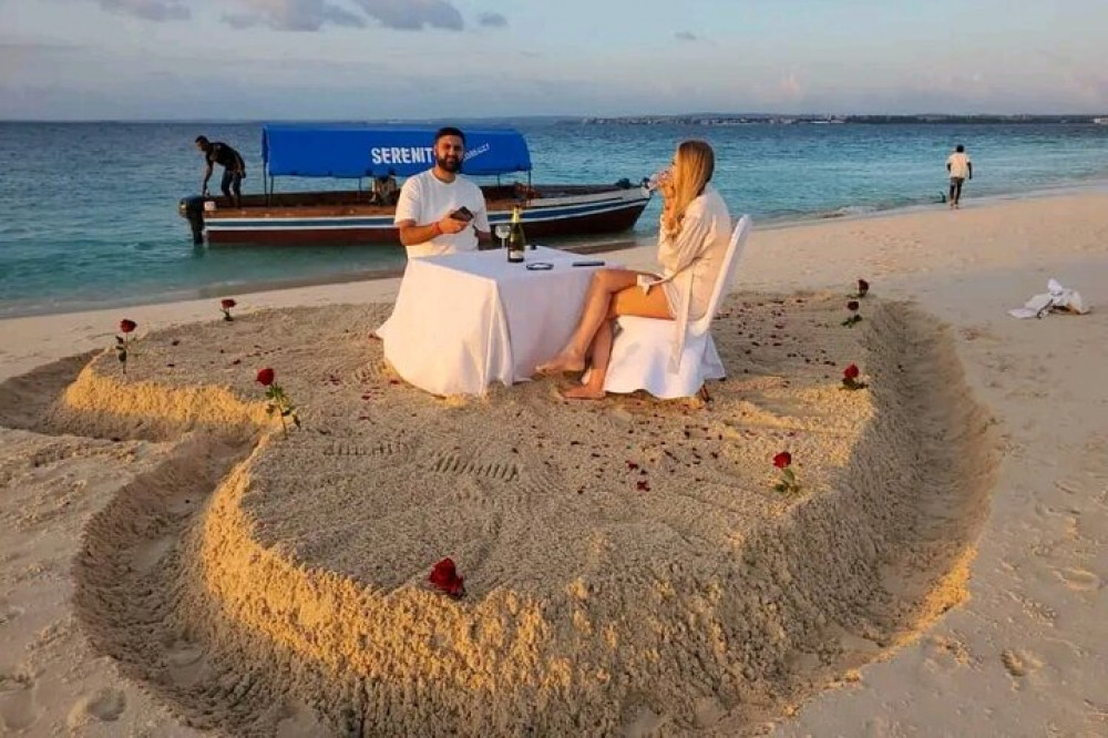 Sunset Dinner on Sandbank in Zanzibar