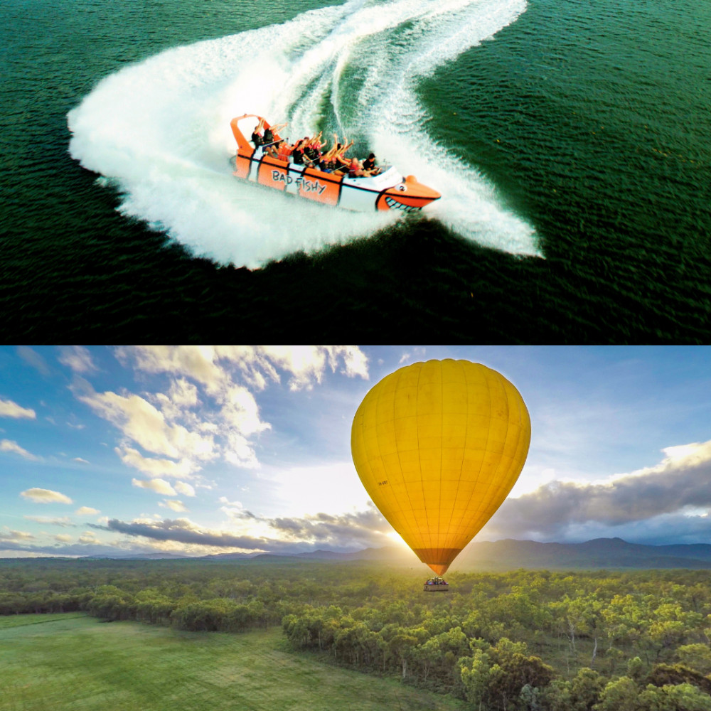 Cairns Classic Hot Air Balloon flight with Bad Fishy Jetboating