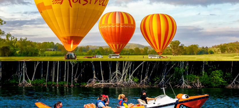 Cairns Classic Hot Air Balloon Flight with Bad Fishy Jetboating