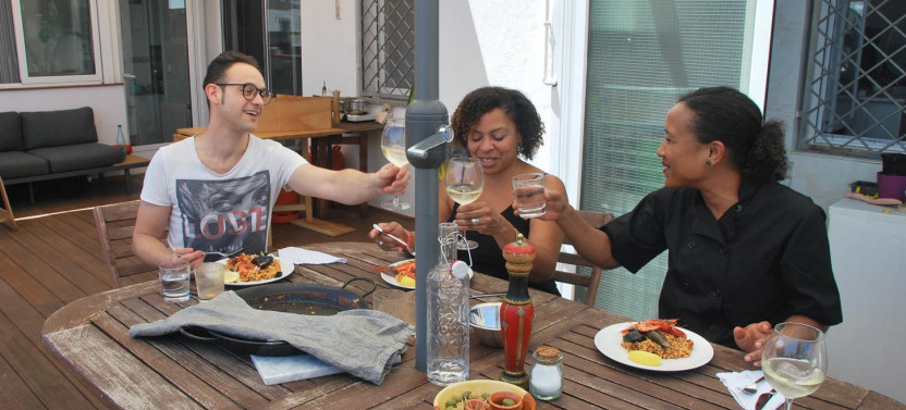 Private Barcelona Market Tour & Rooftop Paella Cooking Class with Nicole