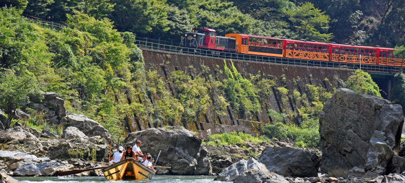 Kyoto Bus Tour : Sagano Scenic Railway & Hozu-gawa River Boat Ride(SW)