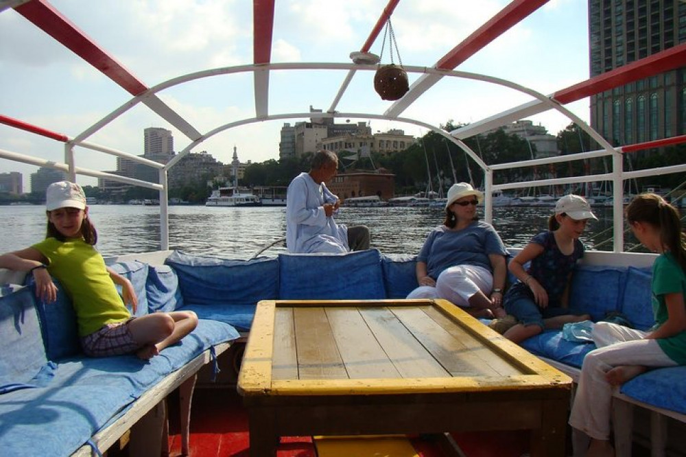 Private Felucca at River Nile with wooden boat