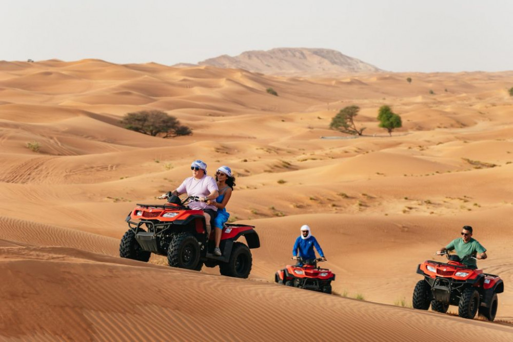 Dubai Evening Desert Safari with Camel Ride, Red Dunes, BBQ Dinner