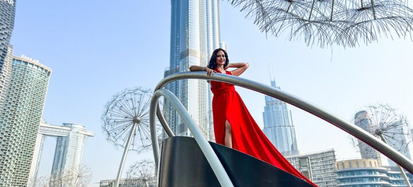 Private Burj Khalifa Flying Dress Instagram Videography Shoot