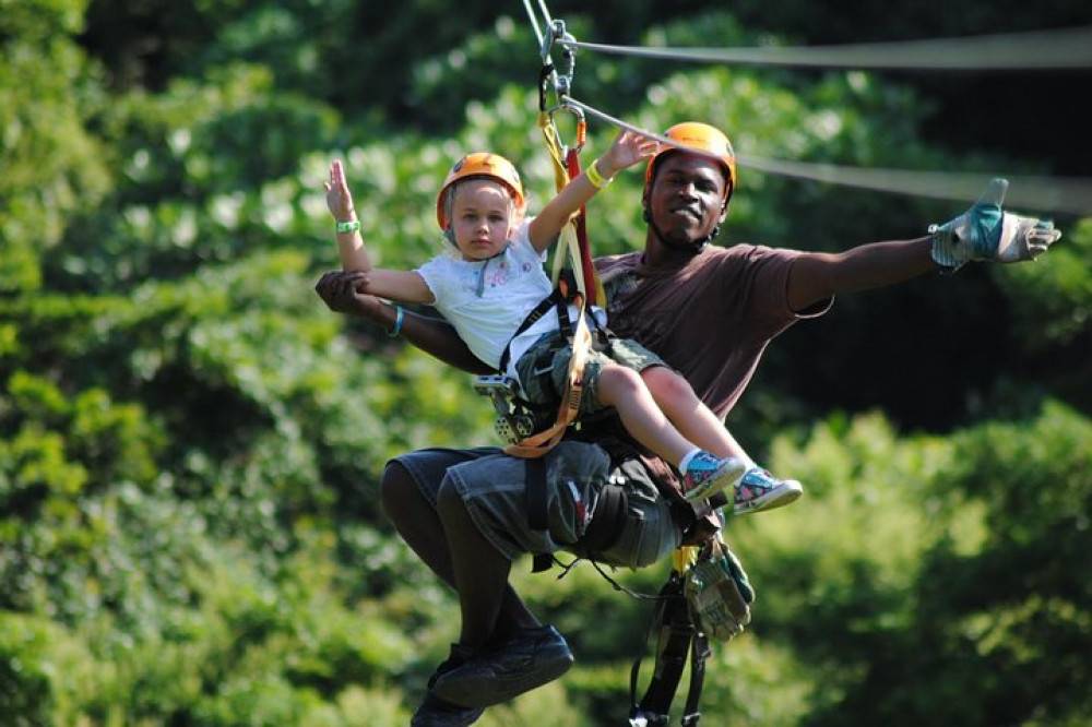 Jungle Top ZipLine Adventure w/ City Tour and Shopping with Beach