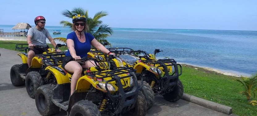 ATV Four Wheeler Bikes and Zip Line Adventure Monkey Park and Beach