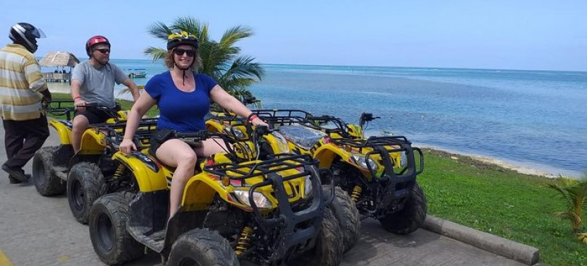ATV Four Wheeler Bikes and Zip Line Adventure Monkey Park and Beach
