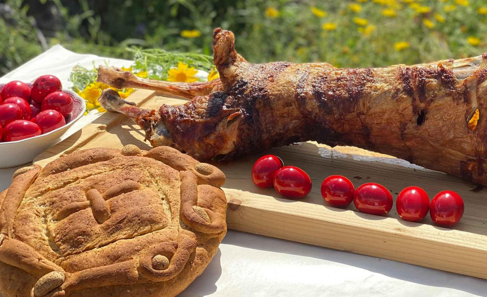 Easter Sunday Traditional Taverna With Lamb Spit