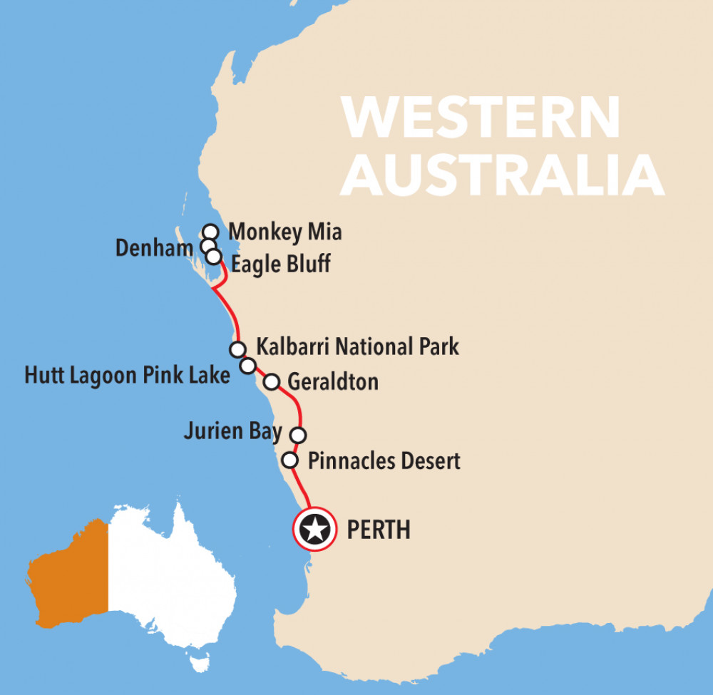 Perth to Monkey Mia 4 Day Coastal Loop (Basic Shared Accommodation)