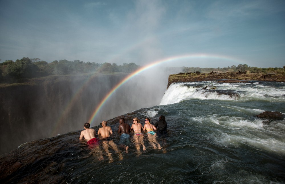 Devil's Pool Swim - Victoria Falls Town Project Expedition