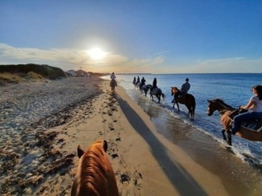 Horseback riding in the countryside and the sea