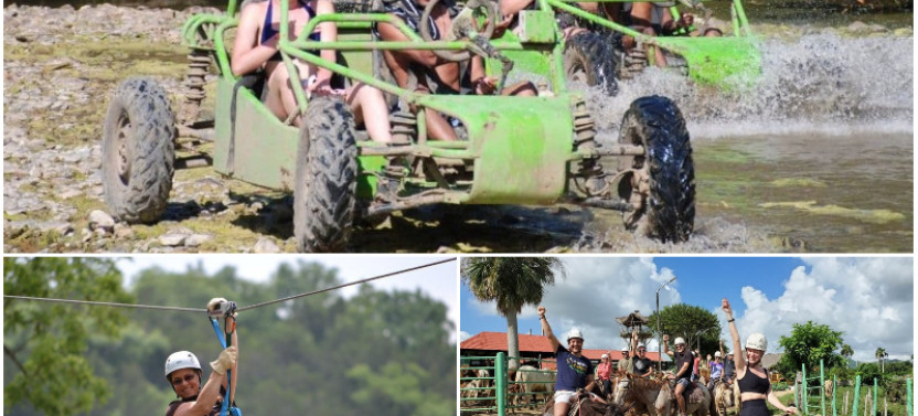3 Activities in 1 Tour - Horseback Riding, Ziplining, and Dune Buggies