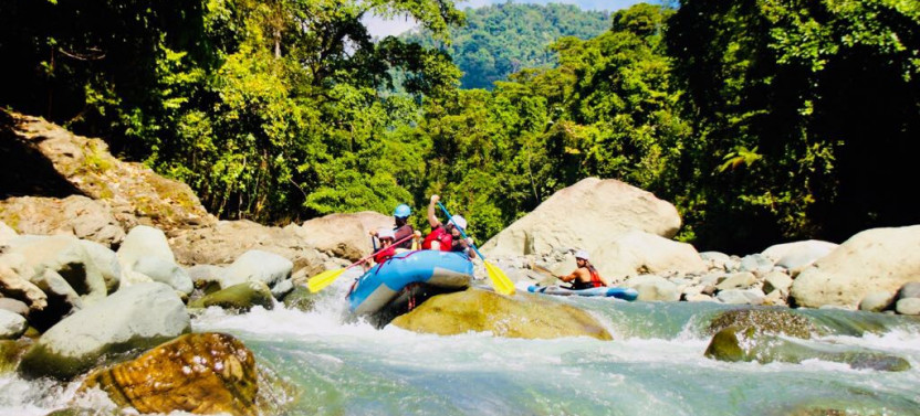 Whitewater Rafting El Chorro Class IV Rapids from Manuel Antonio