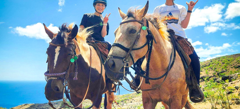 Group Sunshine Horseback Ride along Oahu Coastline