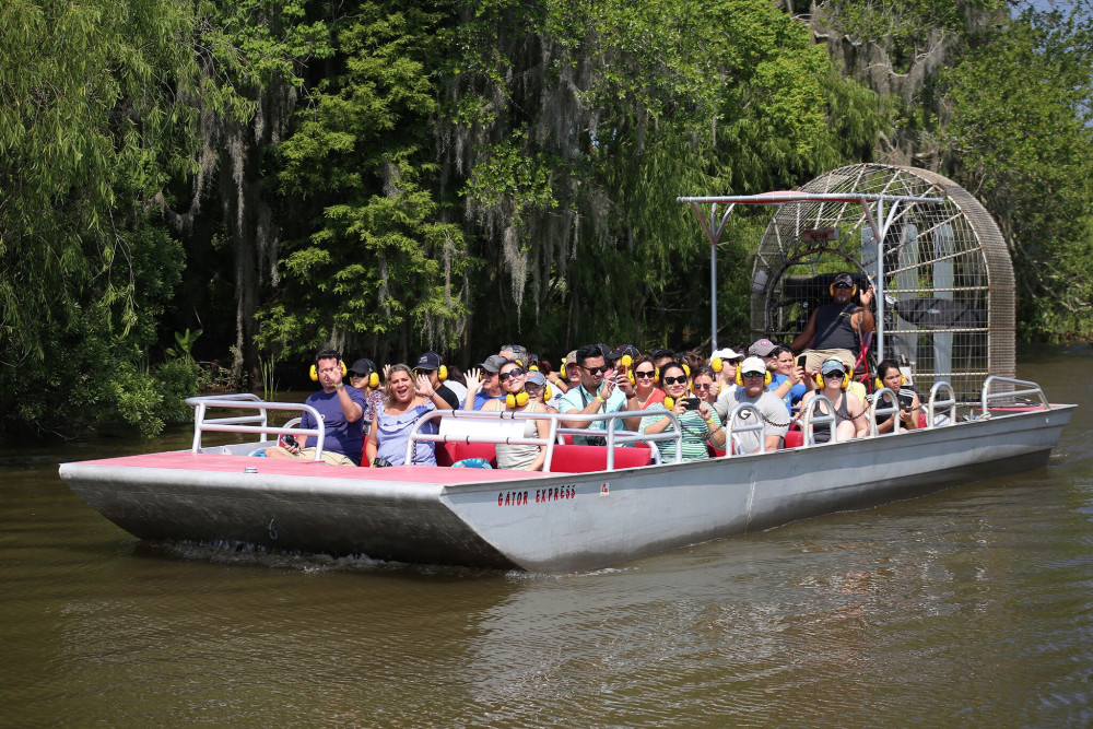 New Orleans Airboat Adventures in a Large Airboat