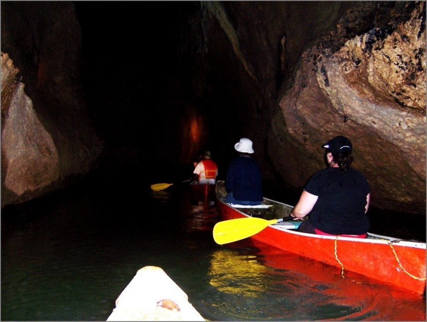 Barton Creek Cave Canoeing