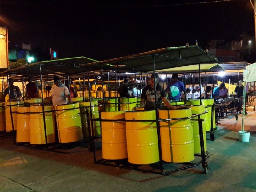 Live Steelband (Pan) Practice and Streetfood Experience Trinidad