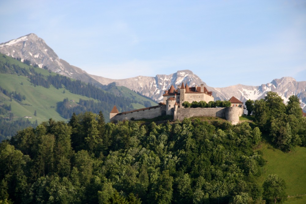 Gruyères Medieval Village with Chocolate Factory from Geneva