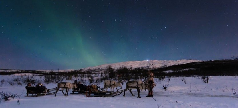 Searching the Northern Lights In a Reindeer Sleigh
