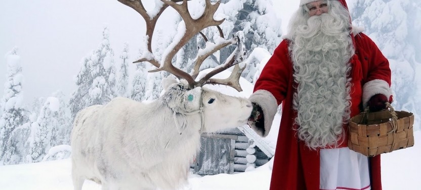 Santa Claus and Reindeer Experience by Snowmobile & Sleigh