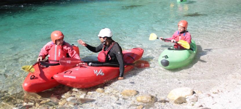 Whitewater Kayak Course On Soca River