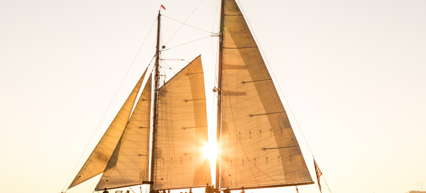 Shared Sunset Sail on When and If Schooner