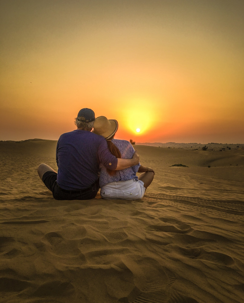 Premium Sunset Camel Trek & Red Dunes Safari w. BBQ at Al Khayma