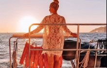 Semi Private Santorini Catamaran Sunset Cruise - Luxury Food