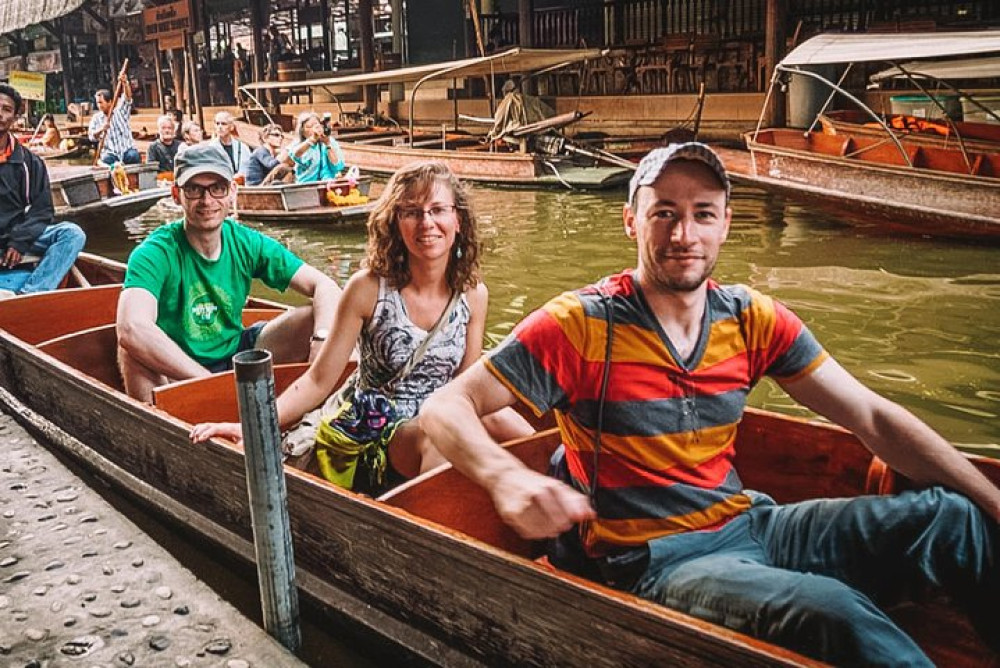Maeklong Railway & Damnoen Floating Markets with Grand Palace Tour