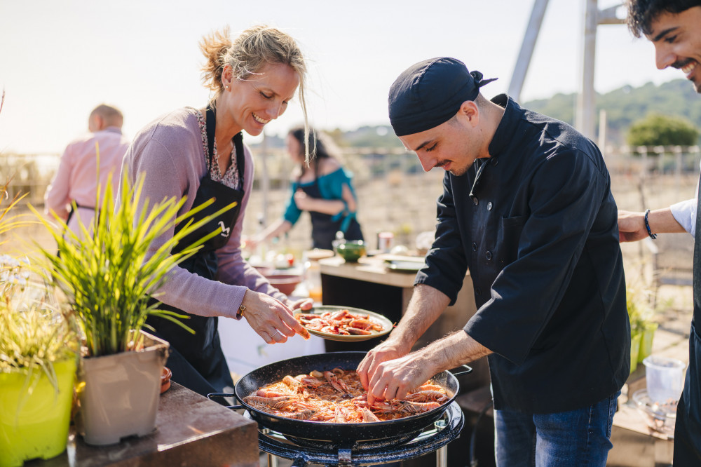 Paella Cooking Experience + Sea View & Winery Tour From Barcelona