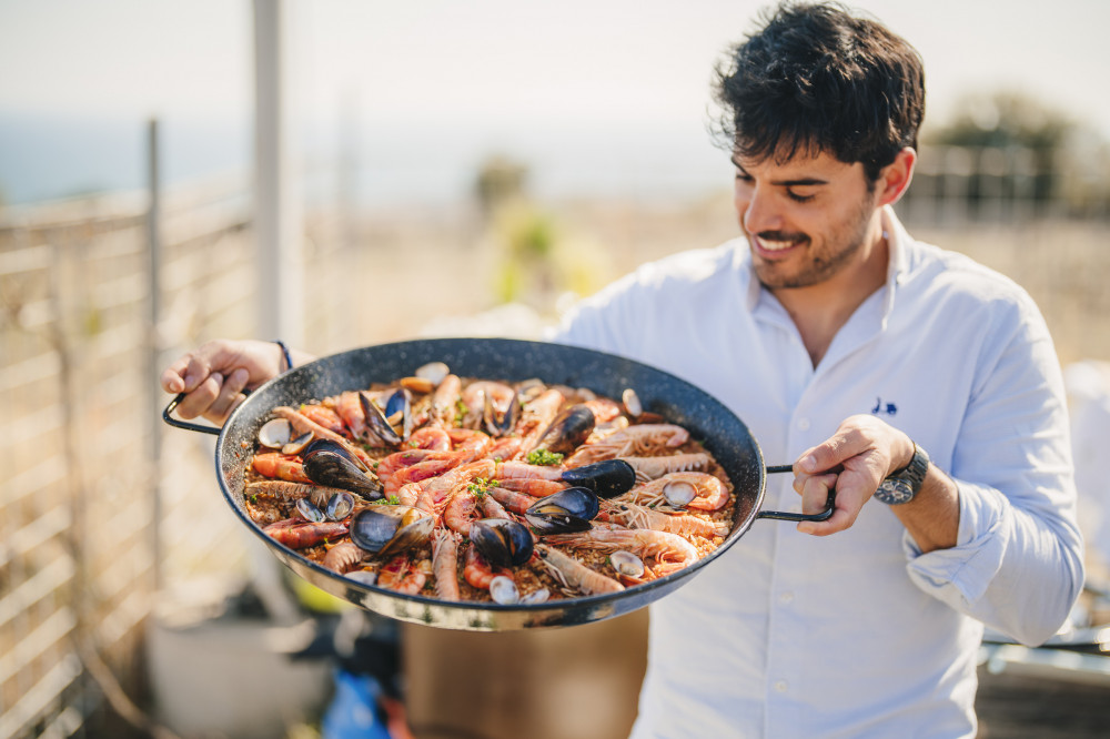 Paella Cooking Experience + Sea View & Winery Tour From Barcelona